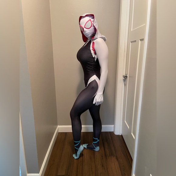 Adult Gwen Cosplay Costumes Across The Spider-Verse Gwen Halloween Suit - Picture 2 of 8